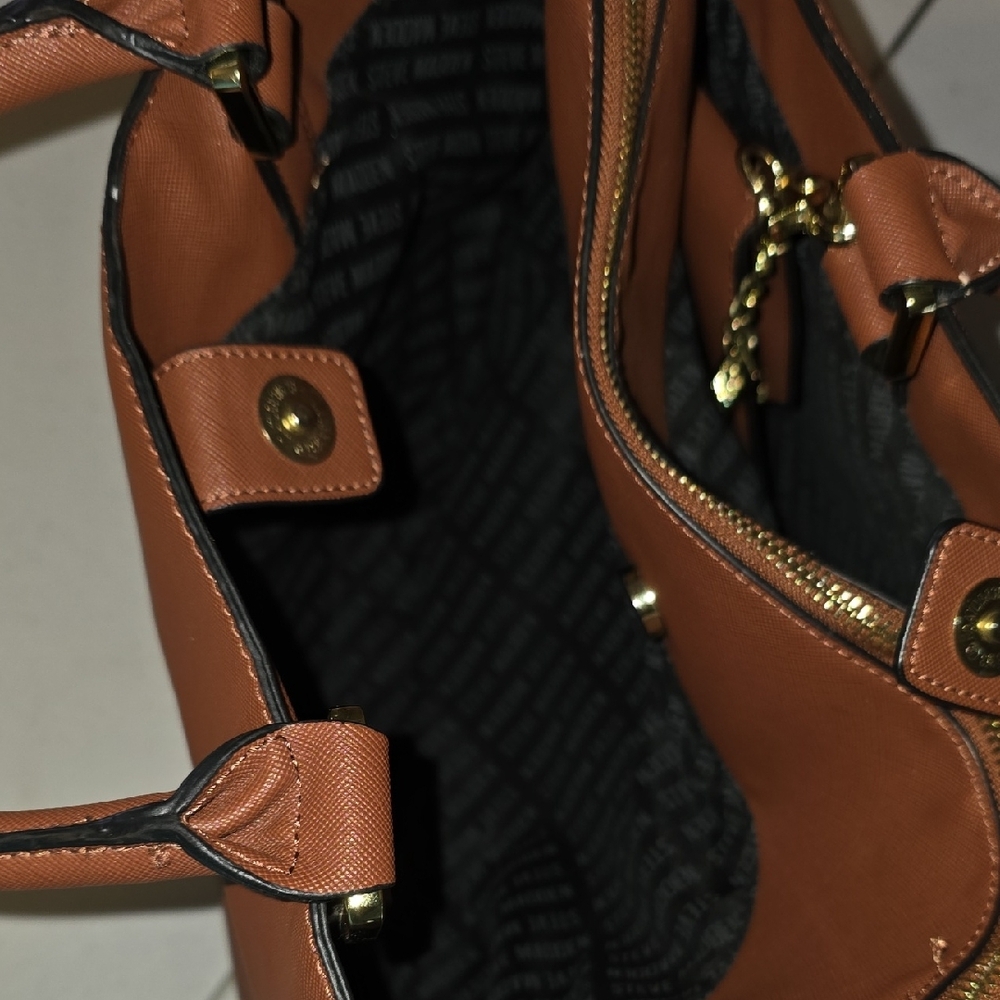 Steve Madden Tan Leather Briefcase - Picture 5 of 11